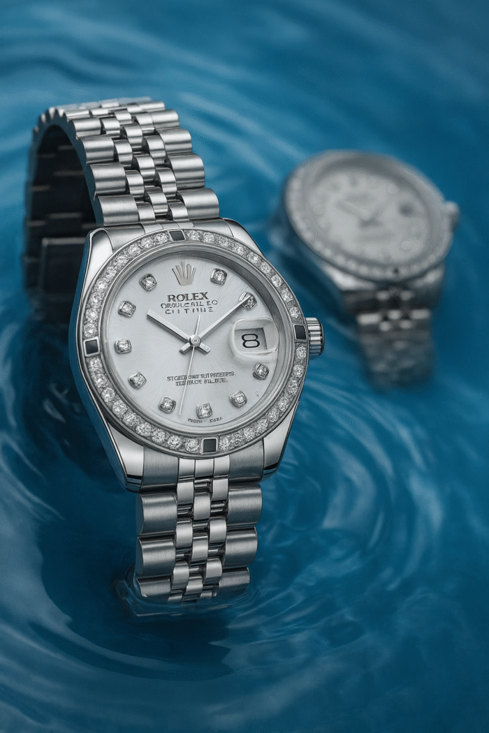 SILVER ROLEX MEN WATCH