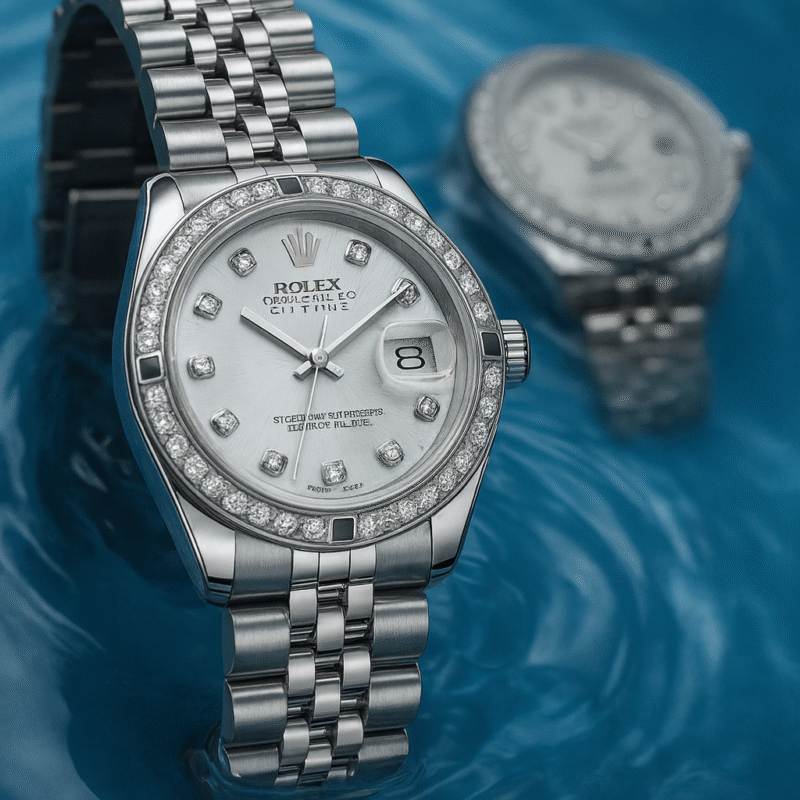 SILVER ROLEX MEN WATCH