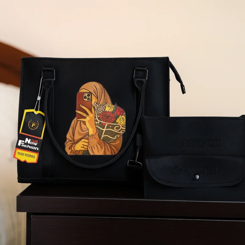 Black Shoulder Bag for Girl 3 piece