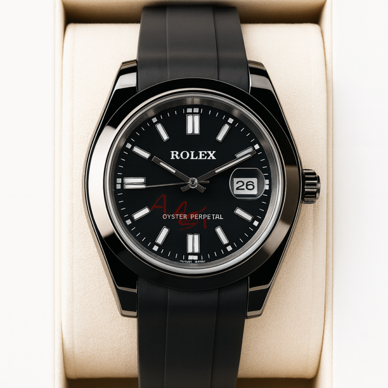 Rolex Watch Men Black Strap